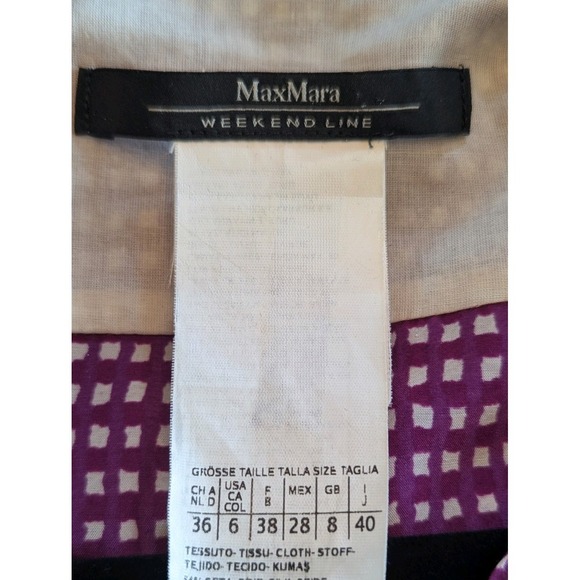 6 Women Silk Cotton Max Mara Shirt Dress Belted Classic Pockets Fit n Flair - Picture 13 of 13